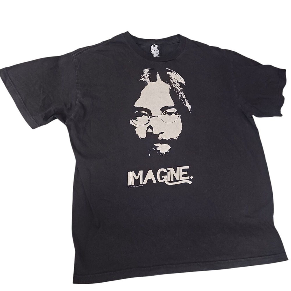 VTG 2008 John Lennon IMAGINE T Shirt‎ Black Size M Yoko Ono Lennon Copyright